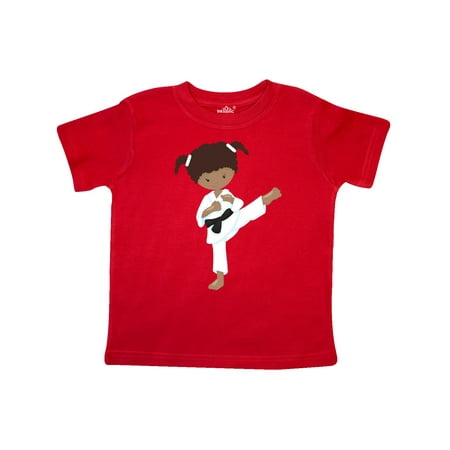 

Inktastic African American Girl Karate Pose Black Belt Gift Toddler Toddler Girl T-Shirt