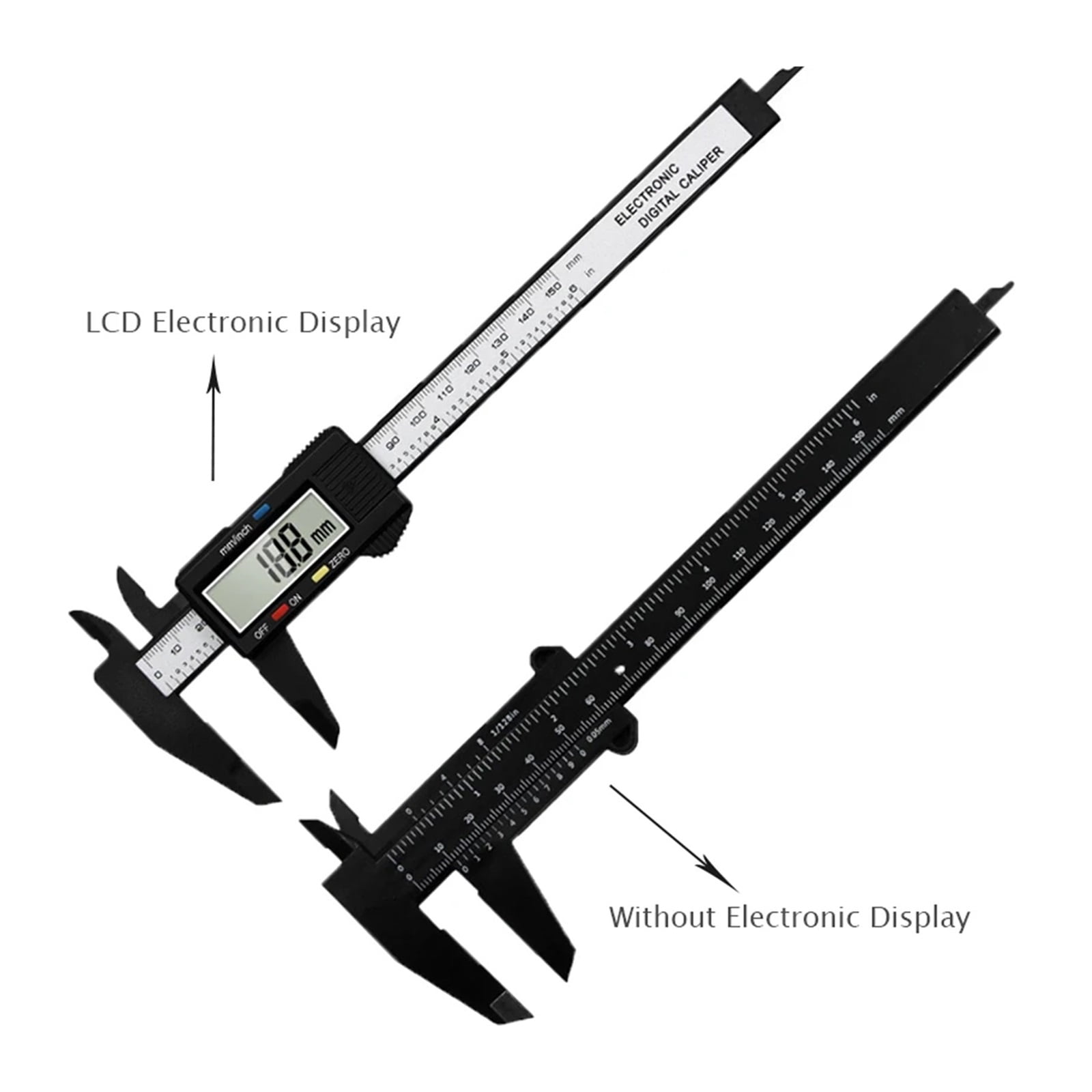 150mm 100mm Electronic Digital Caliper Carbon Fiber Dial Vernier Caliper Gauge Micrometer Measuring Tool Digital Ruler ,Precision Measuring