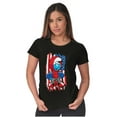 thumbnail image 4 of Smurf Skateboarder American Flag Women's T Shirt Ladies Tee Brisco Brands S, 4 of 5