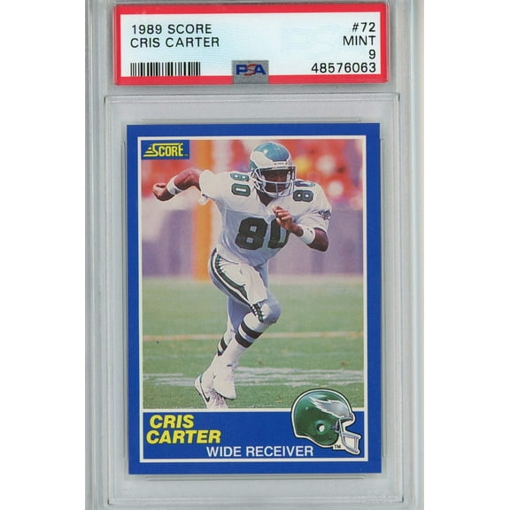 Graded 1989 Score Cris Carter #72 Rookie RC Football Card PSA 9 Mint