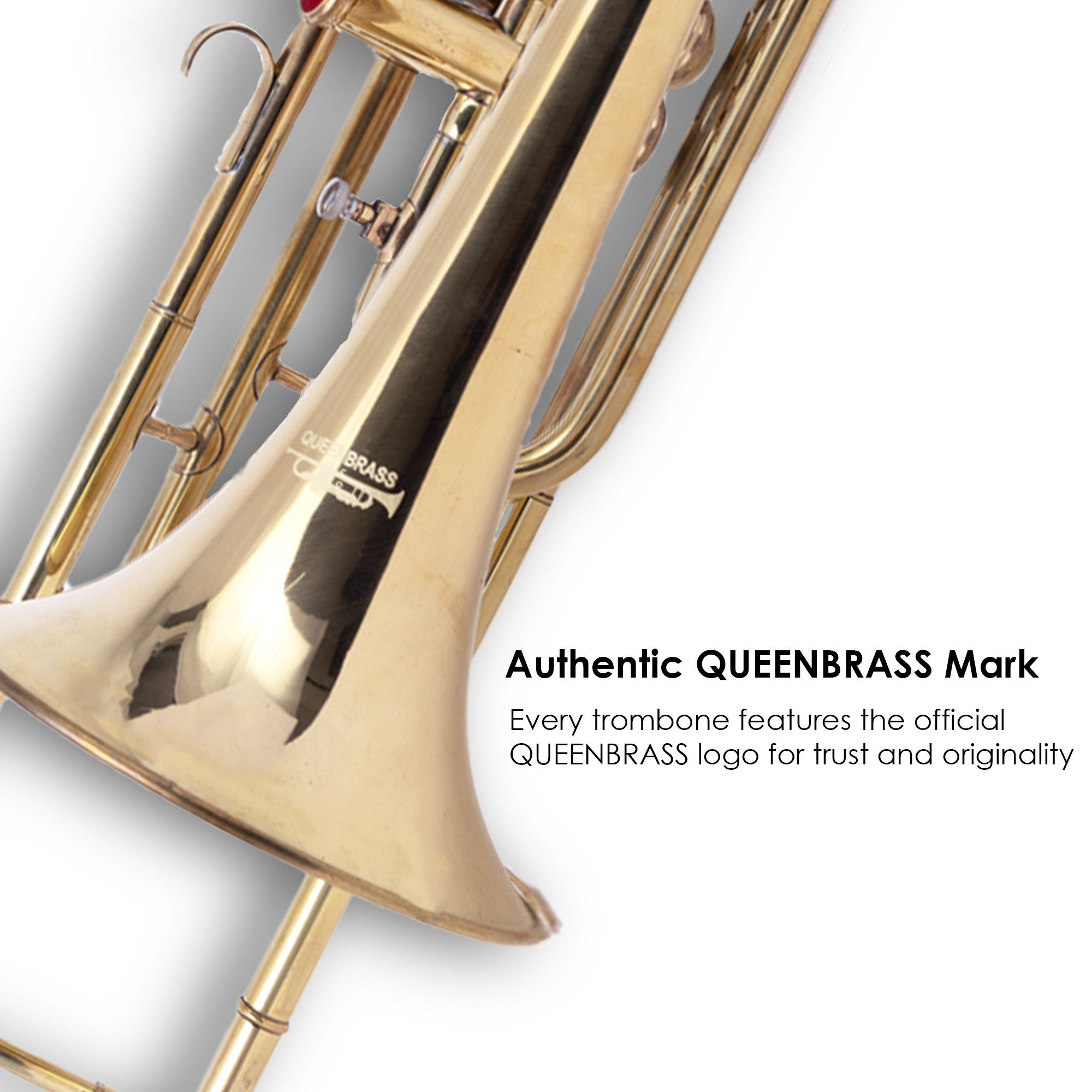 Trombone Bb Pitch Brass-With Hard Case And Mouthpiece Beginner Solid Songs