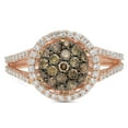 thumbnail image 2 of Dazzlingrock Collection 0.90 Carat (ctw) 14K Round Champagne & White Diamond Bridal Engagement Ring, Rose Gold, Size 8, 2 of 3