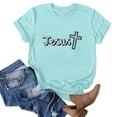 thumbnail image 1 of Fiudx Camisas de Mujer Blusa de Manga Corta con Estampado de Moda para Mujer, Divertida Camiseta con Cuello Redondo, 1 of 3