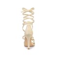 thumbnail image 2 of BLISSFUL STEP Sandales à Talons Aiguilles Hauts à Lacets pour Femmes Beige 7, 2 of 6