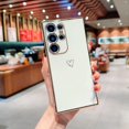 thumbnail image 4 of Compatible with Samsung Galaxy S23 Ultra 5G Case,Love Heart Pattern Electroplated Soft TPU Shockproof Protective Case Full Camera Lens Protection Cover for Samsung Galaxy S23 Ultra-White, 4 of 6
