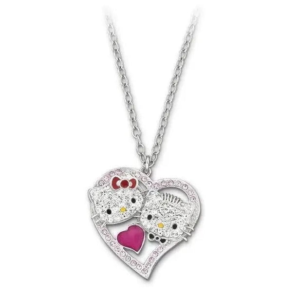 Nuevo collar de Hello Kitty Kawaii de Anime, adornos de cadena, bonitos dibujos animados Sanrio Kt, joyería de gato, accesorios colgantes, regalos para niñas