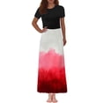 thumbnail image 1 of LOVZFMLL Women's Fashion Printed Short Sleeve Round-Neck Ankle Dress Red M, 1 of 4