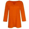 thumbnail image 4 of Womens Summer Tops Scrub Tops Long Sleeve Women Shirt And Top Loose Blouse Womens Printed Shirts Too Women plus Size Running Clothes Party Shirts And Blouses plus Size on Clearance Orange XL, 4 of 4