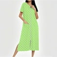 thumbnail image 1 of Camisón largo con cremallera para mujer, bata de punto, largo completo, color degradado, con bolsillos, 1 of 7