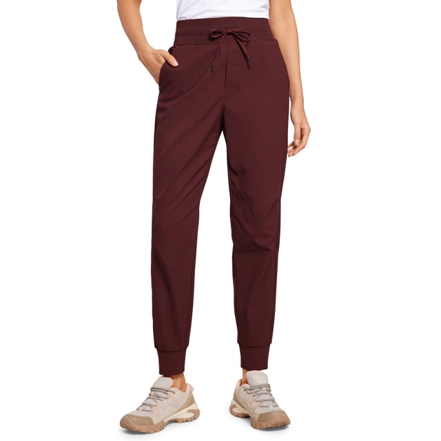 Pantalones Joggers CRZ YOGA para Mujer 70 cm Ligero para Senderismo Rojo