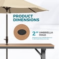thumbnail image 3 of Ciokea Outdoor Patio Dining L-Shape Table, 66.9x31.9 IN HDPS Aluminum Frame Table for Backyard Poolside Lawn, Brown, 3 of 7