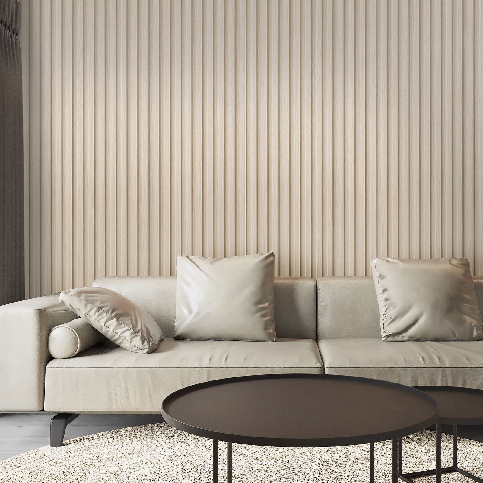Art3d Slat Wall Panel,WPC Acoustic Diffuser 3D Wall Panel,8 Pieces 96x6 inch-White Ash(32 Sq.ft/Case)