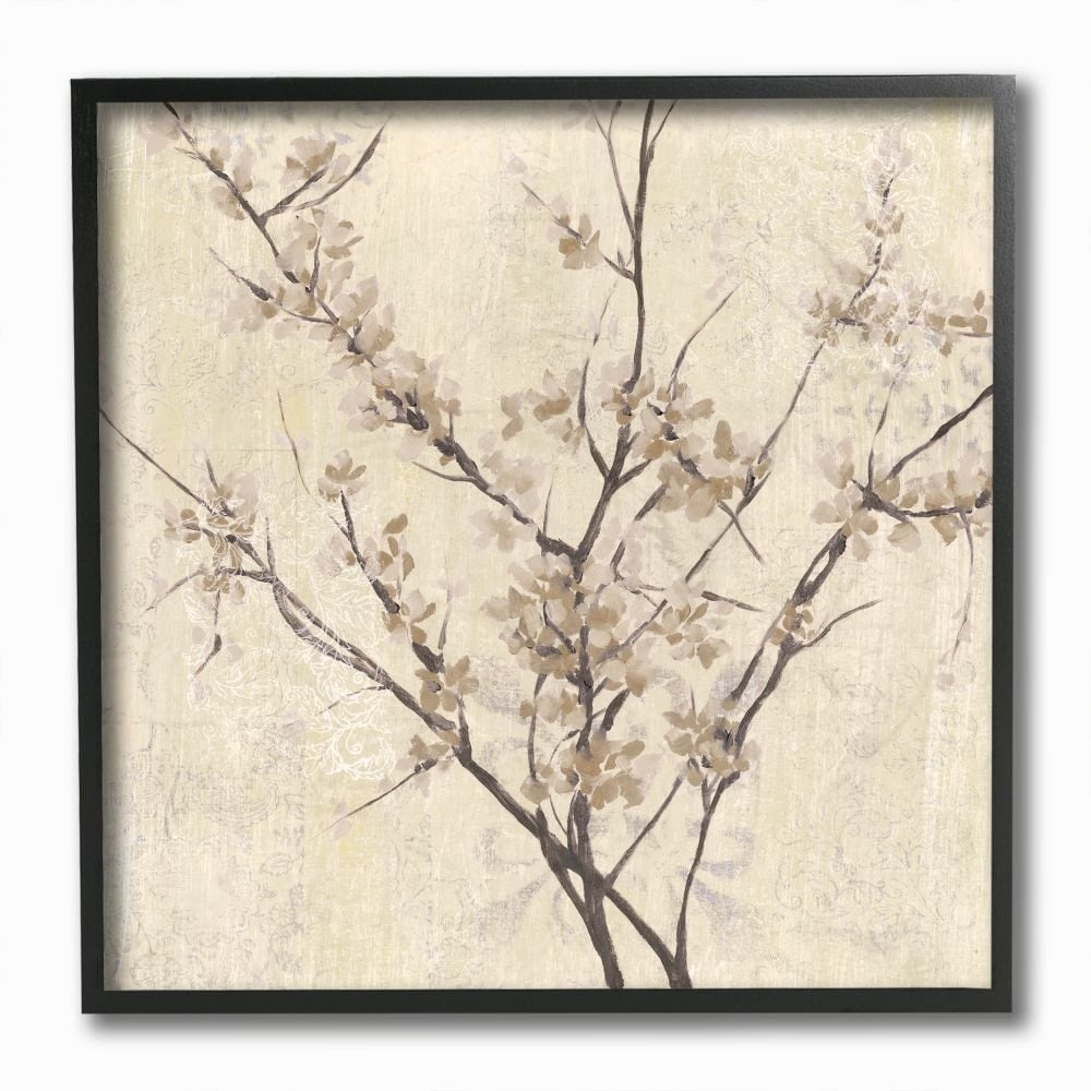 Stupell Industries Sepia Branches And Leaves Patterned Design Framed Wall Art by Jennifer Goldberger