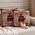 thumbnail image 2 of Christmas Farmhouse Pillow Covers 2 Pack Animal Cow Pig Cock Pillowcase Waterproof Outdoor Throw Pillow Cover for Patio Garden Square Cushion 20”x20”, 2 of 9