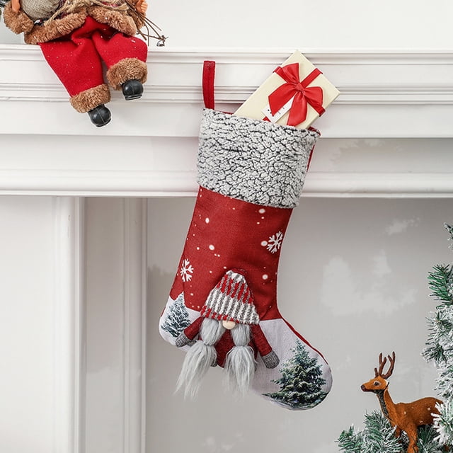 Adornos navideños Muñeca sin rostro Calcetines Bolsa de regalo Árbol de Navidad Anciano Colgante Bolsa de regalo Wmkox8yii fhajkh3799