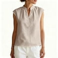 thumbnail image 5 of akafmk Womens Casual Sleeveless Shirts V Neck Blouses Solid Color Summer Daily Tank Tops, 5 of 7
