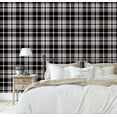 thumbnail image 5 of S4Sassy Peel & Stick Textured Vinyl Wallpaper, Urban Chic Colorful Plaid Print Contact Paper Waterproof - Black, 25"X 60", Removable Modern Wall Covering For Home Decor In Bedrooms & Living Areas, 5 of 9
