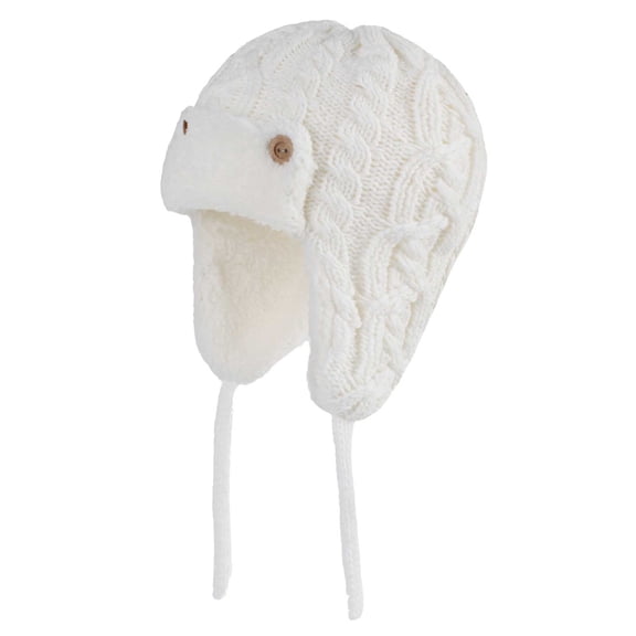 Staki Infant Beanie Baby Girl Hats Knit Baby Winter Hat Cute Baby Beanies for Girls Boys Thick Warm Toddler Hat(White,L)