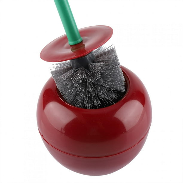 JUEGO DE PIE POR CEPILLO DE INODORO EN FORMA DE CEREZA PARA LIMPIEZA DEL BAÑO