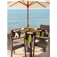 thumbnail image 3 of Outdoor Tablecloths with Umbrella Hole & Zipper, Brown Balls 54x54 Inch Square Tablecloths, Baseball Tennis Basketball Football Waterproof Table Cloth, Patio/Pool/Picnic Table Covers, 3 of 8