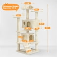 thumbnail image 2 of Yaheetech 53.9''H Cat Tree Condo with Scratching Post Tower, Beige, 2 of 6
