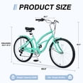 thumbnail image 3 of Cruiser Bike, 26 Inch Beach Bike with Front Rear Wheel V Brake, 7 Speed Drivetrain bicycle with Front and Rear Fenders, for Men and Women Comfort Beach Riding, 3 of 5