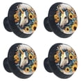 thumbnail image 2 of 4 Pcs Sunflower Unicorn Knobs for Kitchen Cabinet Cupboard Dresser Bookcase Drawer Pulls Handles Round Home Decor, 2 of 8