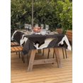 thumbnail image 3 of Outdoor Tablecloth with Umbrella Hole for Patio/Picnic/Party/Camping, White Crane Waterproof Table Cloth Rectangle Table Cover Washable, Vintage Chinese Auspicious Cloud Art Brown (60"x 120"), 3 of 8