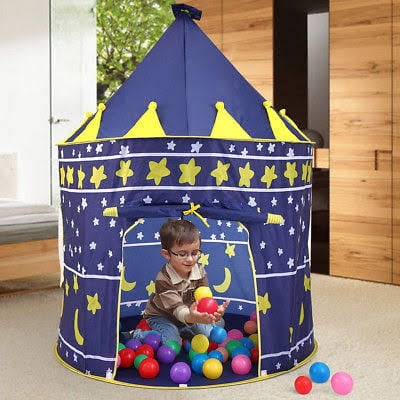 Princess Castle Play Tent with Glow in the Dark Stars, conveniently folds in to a Carrying Case, your kids will enjoy this Foldable Pop Up pink play tent/house toy for Indoor & Outdoor Use