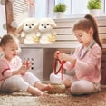 thumbnail image 5 of 11in White Chocolate Lab Plush Puppy with Red Ribbon - Realistic Stuffed Animal, Cuddly Bedtime Pal & Gift for Kids white, 5 of 6