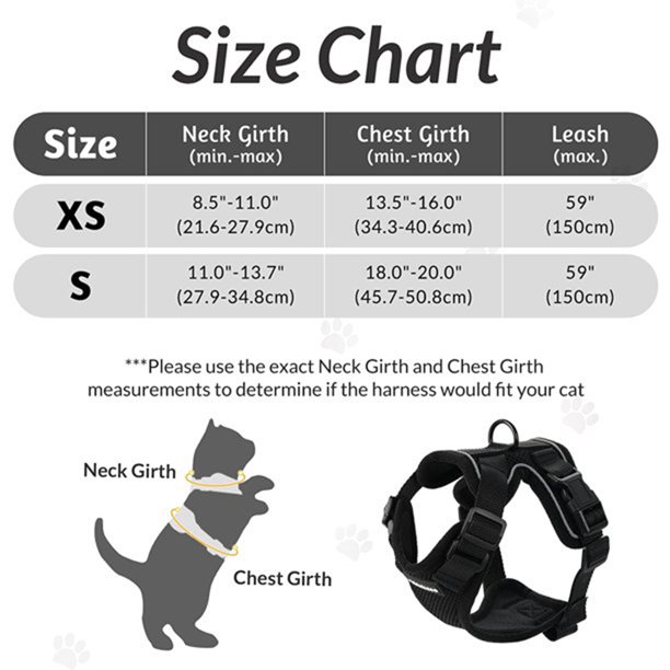 Arnés reflectante para mascotas con cuerda de tracción Correa ajustable para el pecho del perro (XS Black) Likrtyny Para estrenar