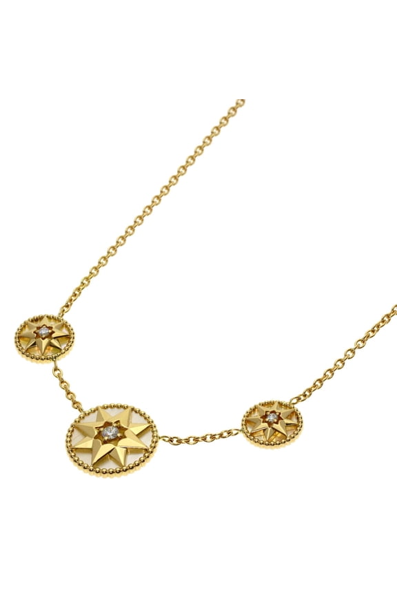 Pre-Owned Christian Dior Dior Rose des Vents Diamond Necklace 18K Yellow Gold Women's