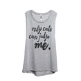 thumbnail image 1 of Thread Tank Only Cats Can Judge Me Women's Fashion Sleeveless Muscle Tank Top Sport Grey X-Large, 1 of 4