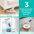 thumbnail image 2 of True & Tidy Clean Everywhere Spray Mop Kit for Floor Cleaning, Multi-Surface Wet & Dry Mop Kit with Reusable Microfiber Pads, Squeegee, and Refillable Bottle for Hardwood, Laminate & Tile, White, 2 of 6