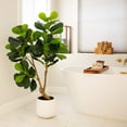 thumbnail image 7 of Nearly Natural 4ft. Artificial Lush Fiddle Leaf Tree in Decorative White Planter, 7 of 7