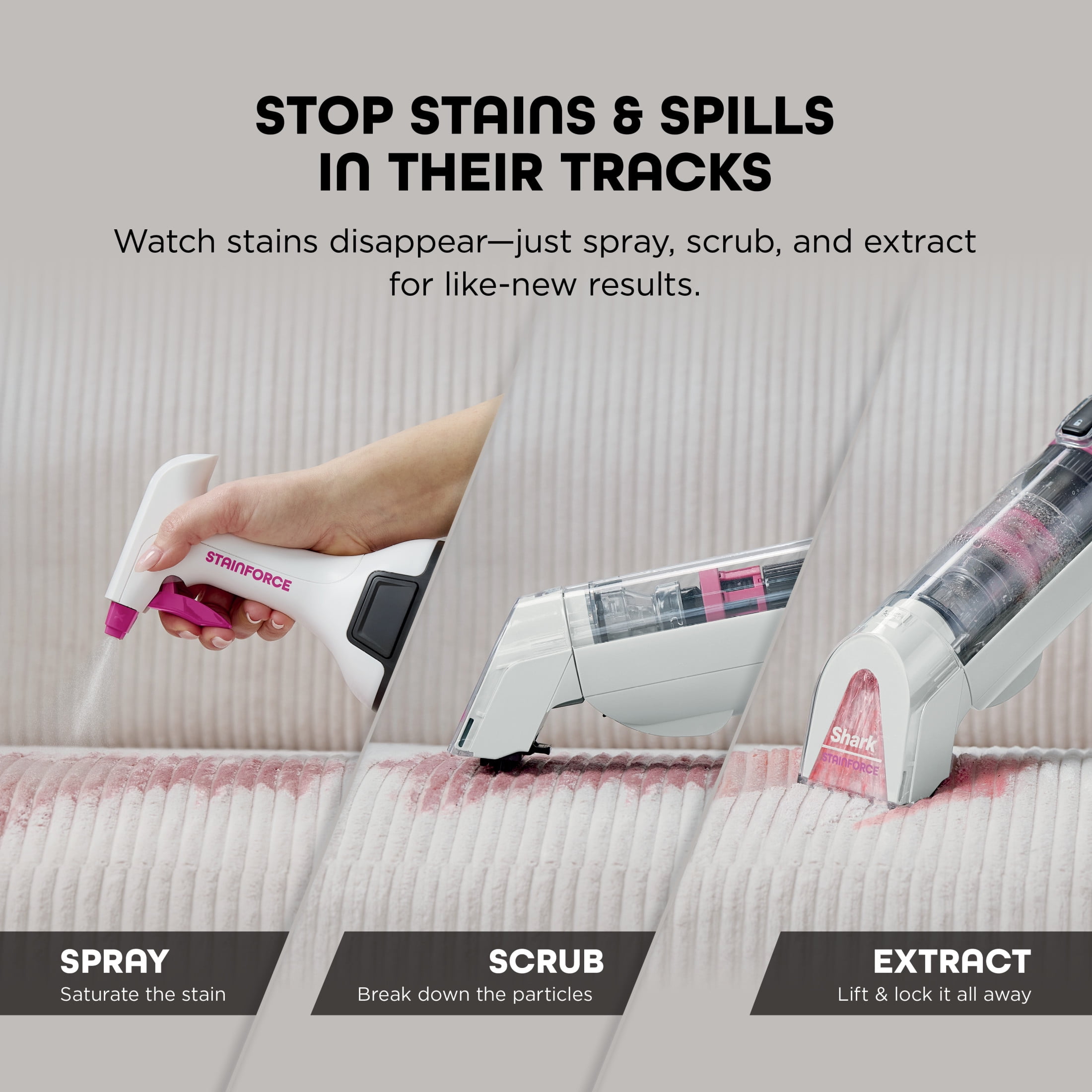 Shark StainForce Cordless Spot, Stain, & Odor Portable Cleaning System - Thumbnail 5