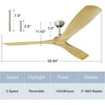 thumbnail image 3 of DingLiLighting 60" Ceiling Fan without Light, 3-Blade Wood Ceiling Fan with Remote Control, Indoor Outdoor Ceiling Fan for Living Room,Bedroom, porch, patio, 3 of 7