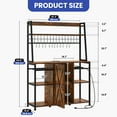 thumbnail image 5 of ModFusion 64" Rustic Baker's Rack with Power Outlet & USB Ports, Spacious Storage, Microwave Stand & Coffee Bar – Brown, 5 of 10
