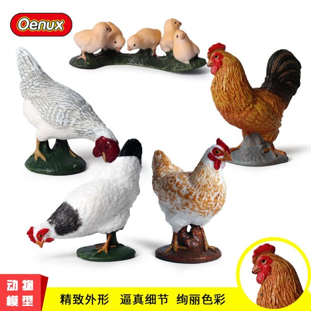 Miniatures Poultry Farm Animals Figures Model Cute Chicks Hen Turkey Cock Action Figure Figurines Collectible Educational ToysM-1013 He Qiyong unisex