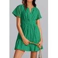 thumbnail image 4 of AURA Womens 2026 Summer Short Dress V Neck Short Sleeve A Line Hollow Out Lace Ruffle Cute Casual Beach Party Dresses, 4 of 8