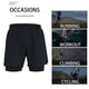 thumbnail image 3 of Pantalones cortos deportivos 2 en 1 para hombre Pantalones cortos con bolsillos de secado rápido par Abanopi Shorts deportivos para hombre, 3 of 7