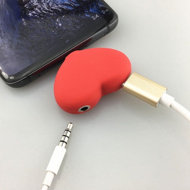 unbranded Adaptador De Audífonos Tipo C Para Teléfono Rojo Con Carga Simultánea Material Premium