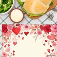 thumbnail image 3 of Amarainy Valentine Floral Heart Pattern Linen Table Mats Set of 4 for Home Kitchen Table Decor 12x18 inch, 3 of 5