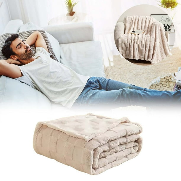 Manta Suave De Felpa Polar, Cálida Y Acogedora Para Siestas En La Cama O El Sofá, Color Beige