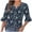 Blue 03, variant on QQAMB Women's Tunic Tops V-Neck Floral Printed Half Sleeve Casual Loose Ruffle Blouse T-Shirts Red 2XL