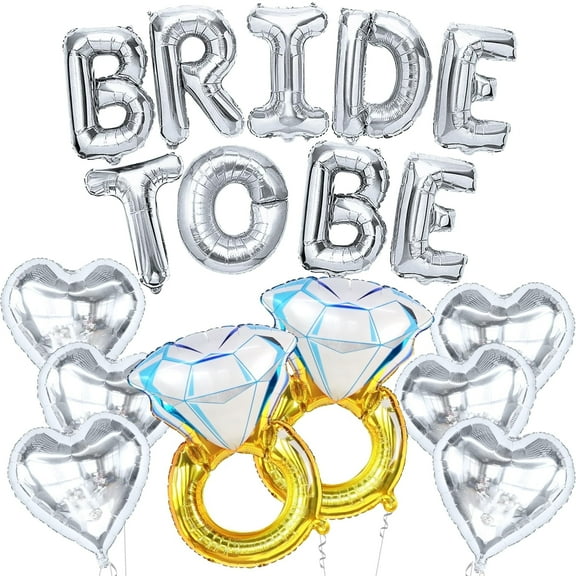 KatchOn, Silver Bride To Be Balloons Set - Pack of 17 | Silver Bachelorette Party Decorations, Bridal Shower Decorations | Bachelorette Balloons, Bride To Be Decorations