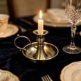 thumbnail image 4 of Vintage European Metal Candle Holder, Drip Tray Included Portable Candlestick, Stable Anti Oxidation Tabletop Decor For Wedding Dinner Bedroom Bathroom Indoor Holiday Anniversary Housewarming Gift, 4 of 4