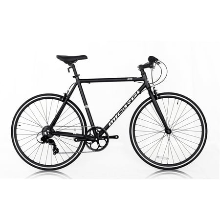 Wonder Wheels Road Bike 700C 48Cm Aluminum Frame Matte Black  Shimano Tx-35 7 Speed Alloy Black Rims  Black Spokes 700C*1.5*14G*32H Tire: Black - Matte Black