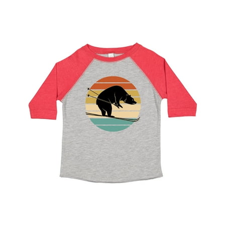 

Inktastic Skiing Bear Retro Sunset Gift Toddler Boy or Toddler Girl T-Shirt
