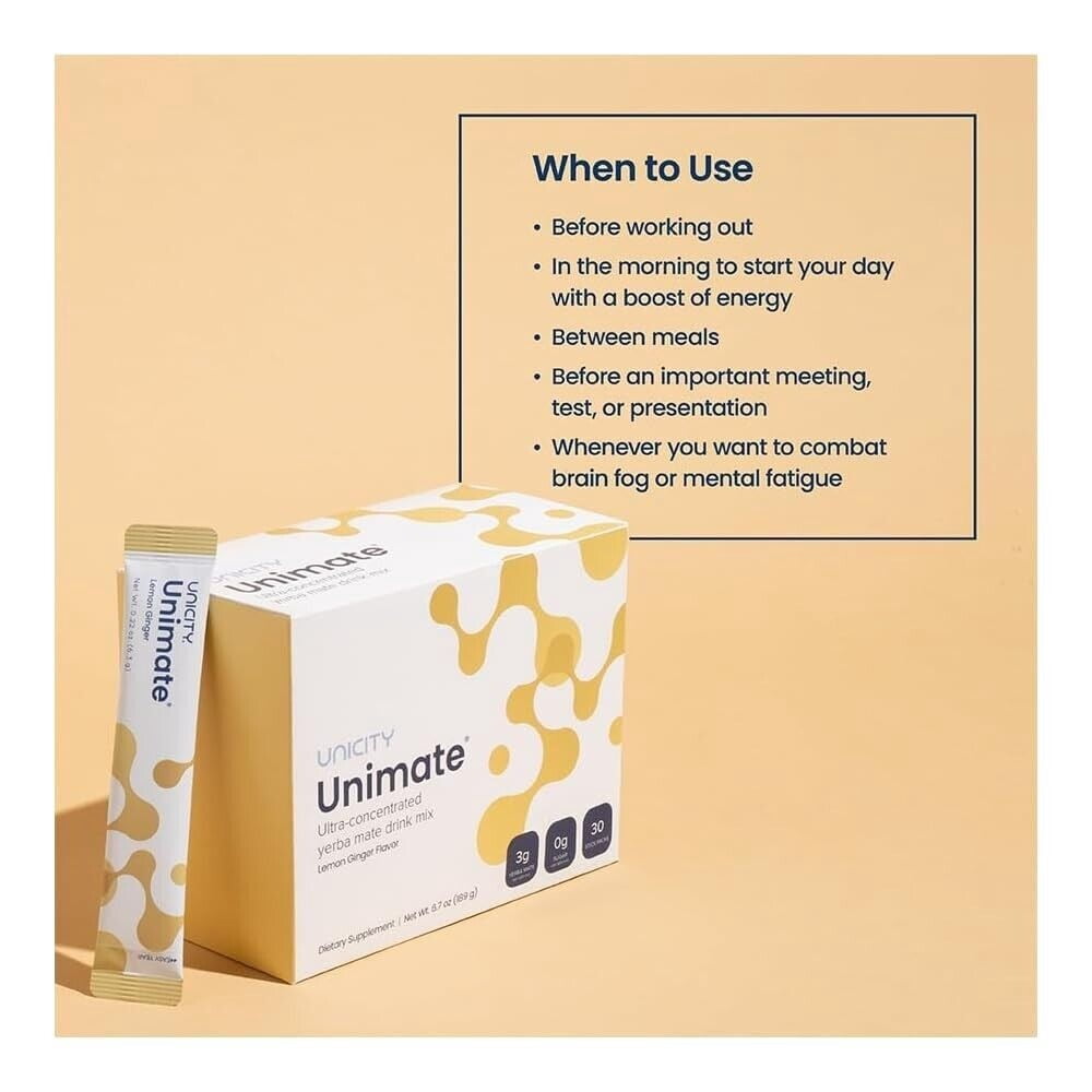 Unicity Balance Energy Bundle – Lemon + Ginger (2 Boxes, 30 Packets Each) | Fiber Drink Mix, Single-Serving Packets